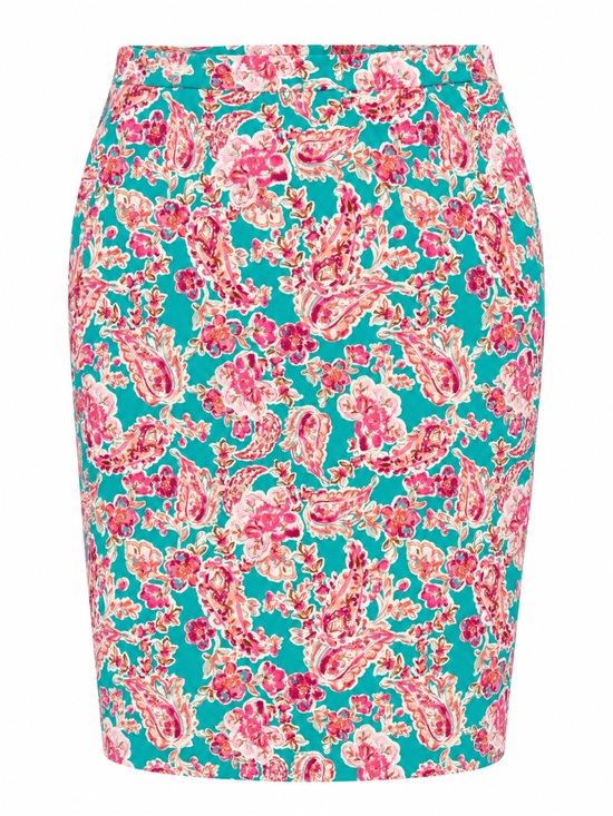 J. Crew Factory Dresses & Skirts - J Crew Factory turquoise/pink floral pencil skirt, size 8